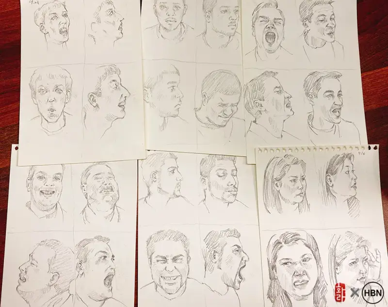 얼굴표정,표정,드로잉,인물드로잉