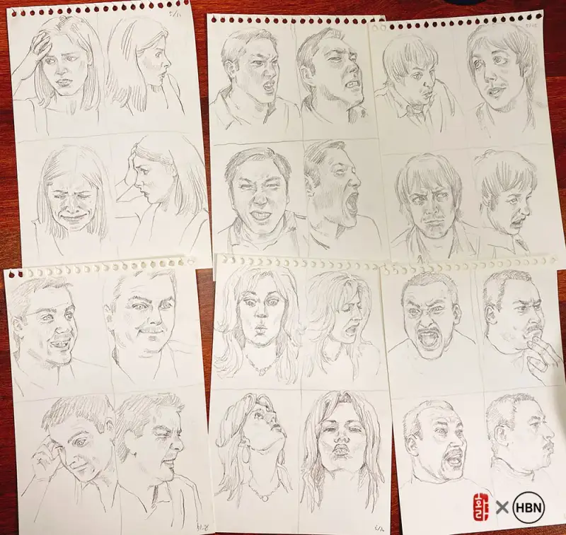 얼굴표정,표정,드로잉,얼굴드로잉