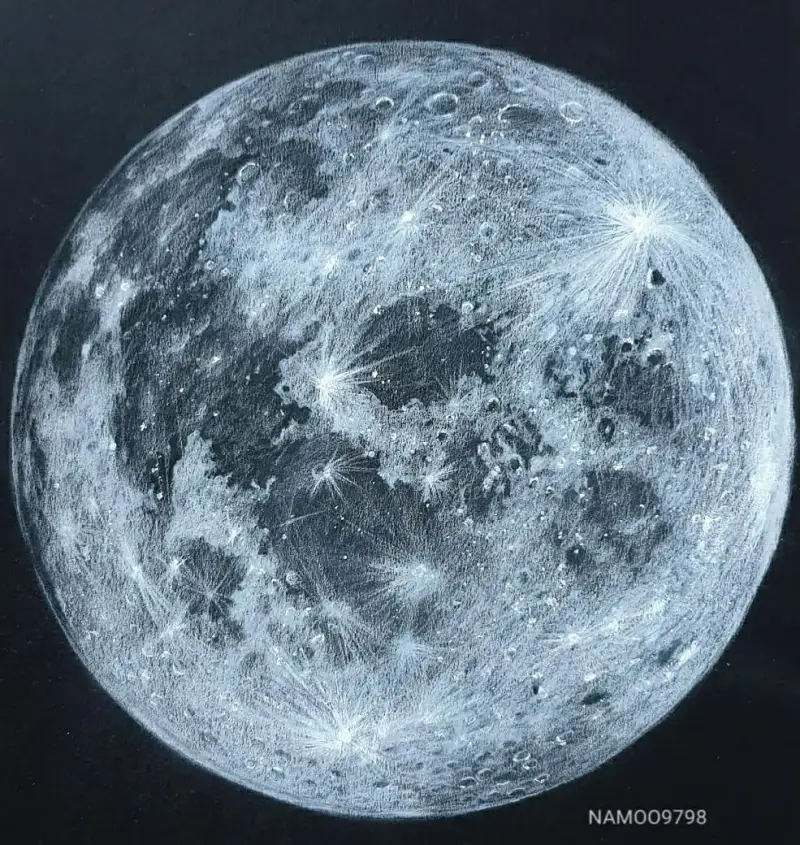 달,우주,행성,달표면,마카,색연필