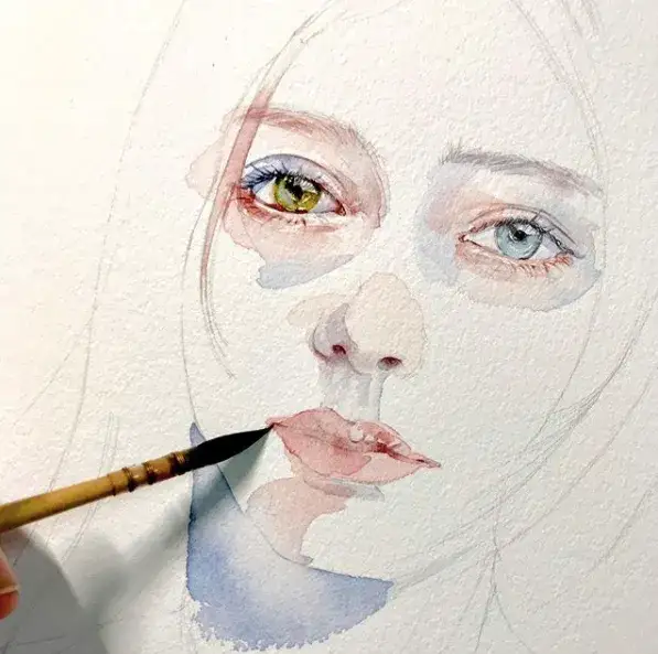 인체수채화,얼굴,인물화,인물수채화,수채화,스케치