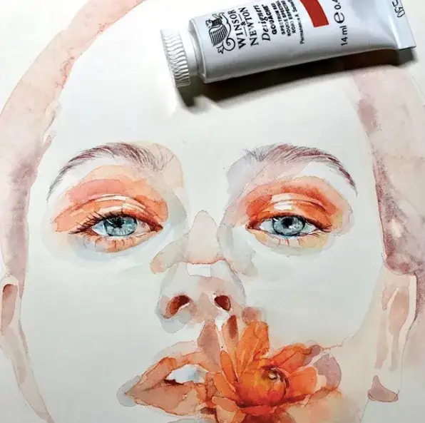 윈저앤뉴튼,윈저앤뉴튼디자이너스과슈,윈저앤뉴튼과슈,수채화과슈,과슈그림,인물화