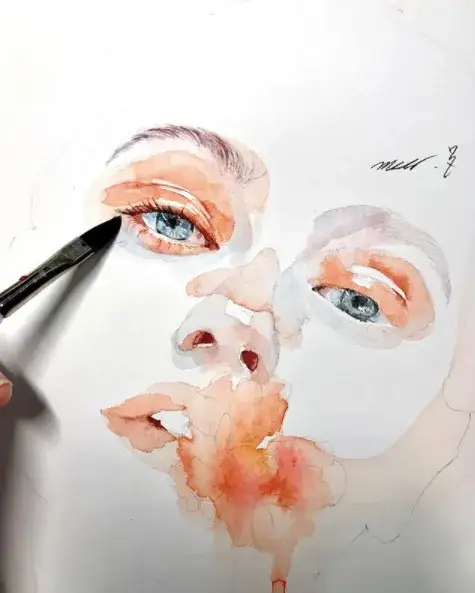 윈저앤뉴튼,윈저앤뉴튼디자이너스과슈,윈저앤뉴튼과슈,수채과슈,인물,인물수채화