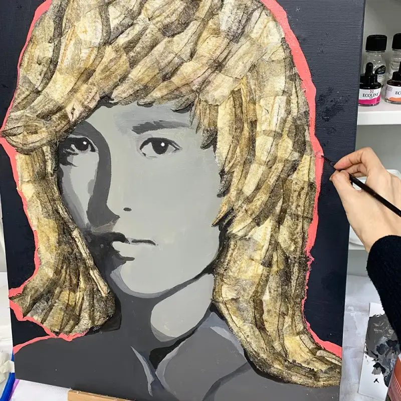 초상화,황태아트,황태껍질,아크릴화,인물화
