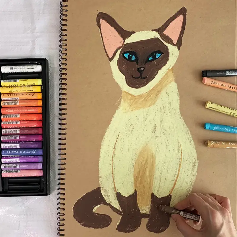 문교아티스트소프트오일파스텔,문교오일파스텔,문교소프트오일파스텔,오일파스텔그림,오일파스텔화,고양이,동물