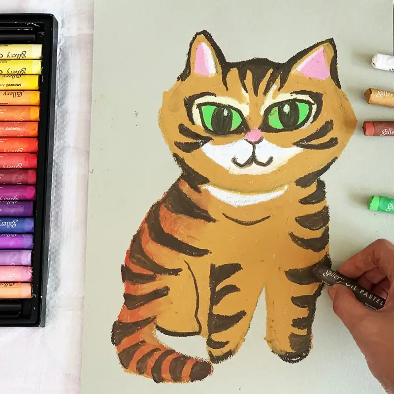 문교아티스트소프트오일파스텔,문교오일파스텔,문교소프트오일파스텔,오일파스텔,오일파스텔그림,오일파스텔화,고양이,호랑이,동물