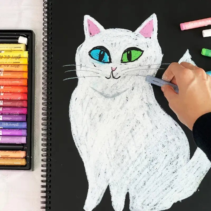 문교아티스트소프트오일파스텔,문교오일파스텔,문교소프트오일파스텔,오일파스텔,오일파스텔그림,오일파스텔화,고양이,동물