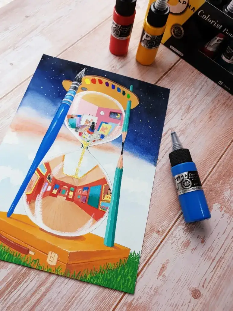 알파골드레벨컬러리스트포스터칼라물감튜브형세트,전문가용포스터칼라