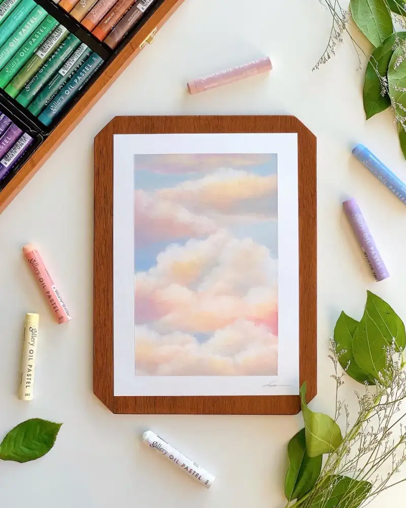 오일파스텔,문교오일파스텔,문교아티스트소프트오일파스텔,문교소프트오일파스텔,문교아티스트오일파스텔,오일파스텔그림,구름,하늘