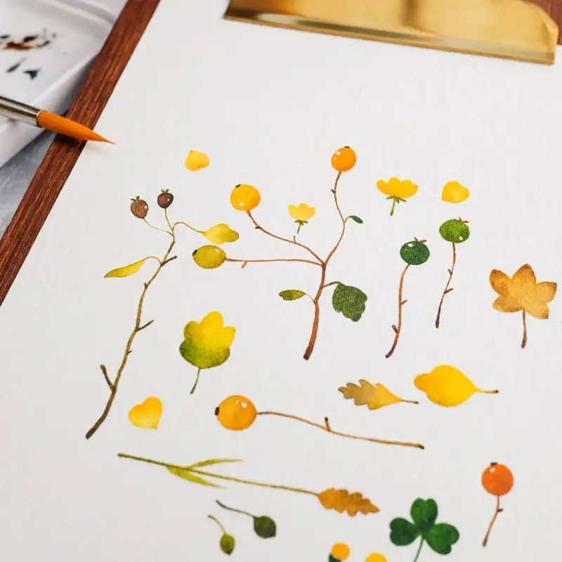 반고흐포켓박스고체물감,반고흐수채화,수채화그림,수채화,식물,열매,보태니컬