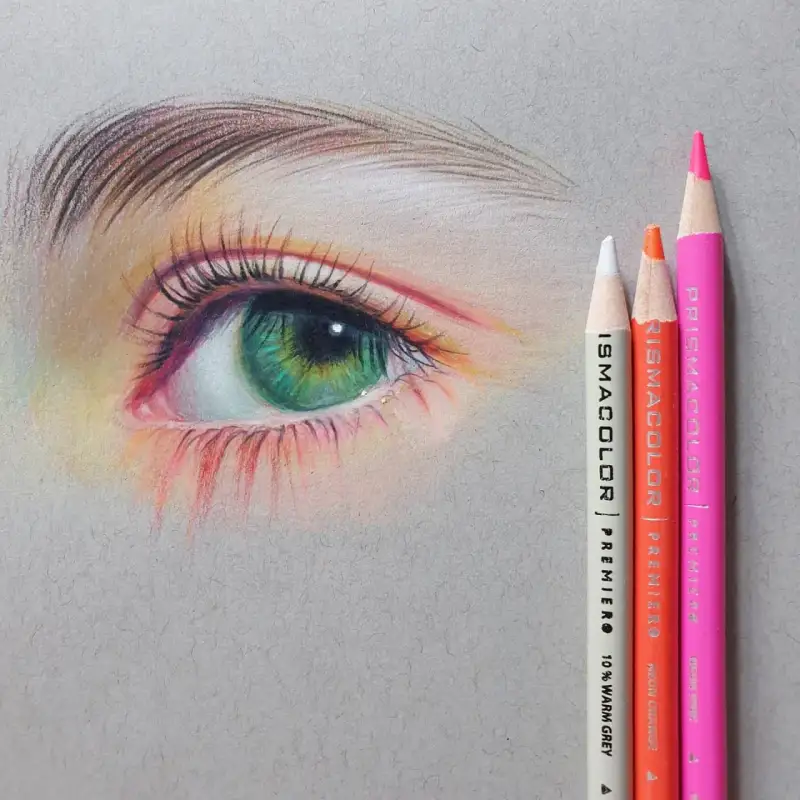 눈,얼굴,인체,묘사,색연필화,인물화,프리즈마색연필