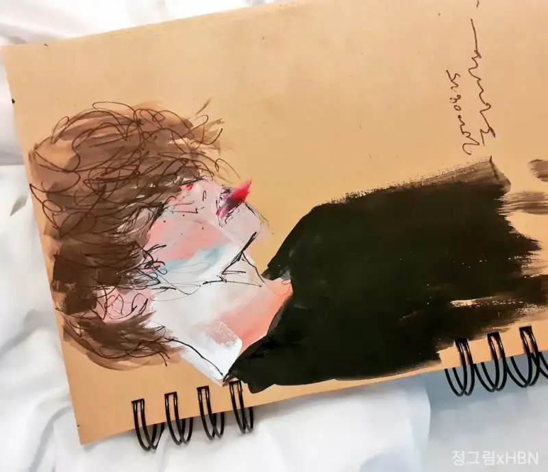 드로잉,펜화,인물화,수채화