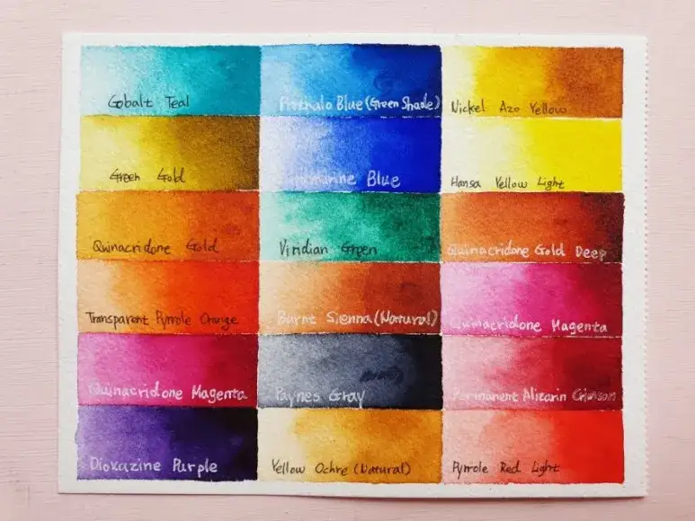 골덴쿠아수채화물감발색표