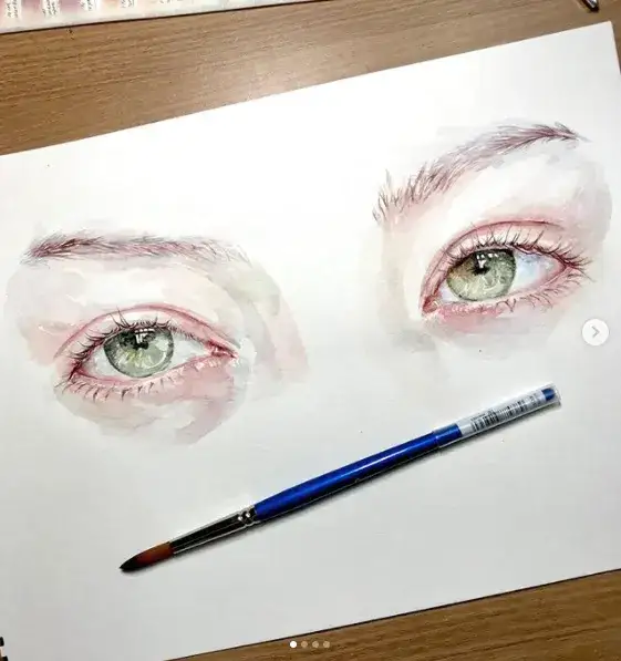 수채화,인물수채화,눈,수채화지,스트라스모아스케치북