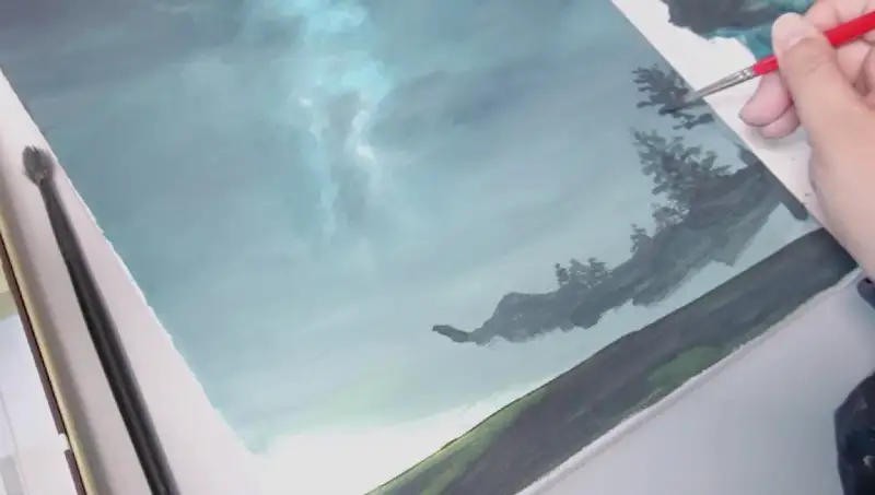 조선자,조소냐,조선자아크릴과슈,조소냐아크릴물감,아크릴,밤하늘,초벌