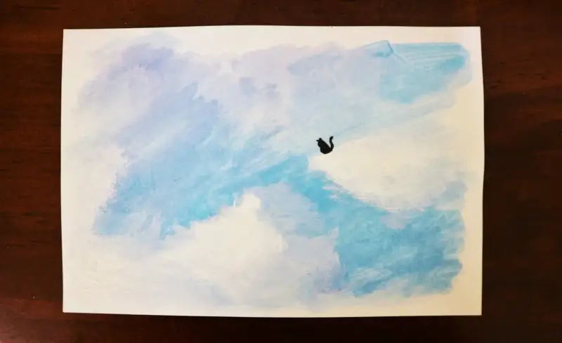 수채화그림,수채화,하늘,구름