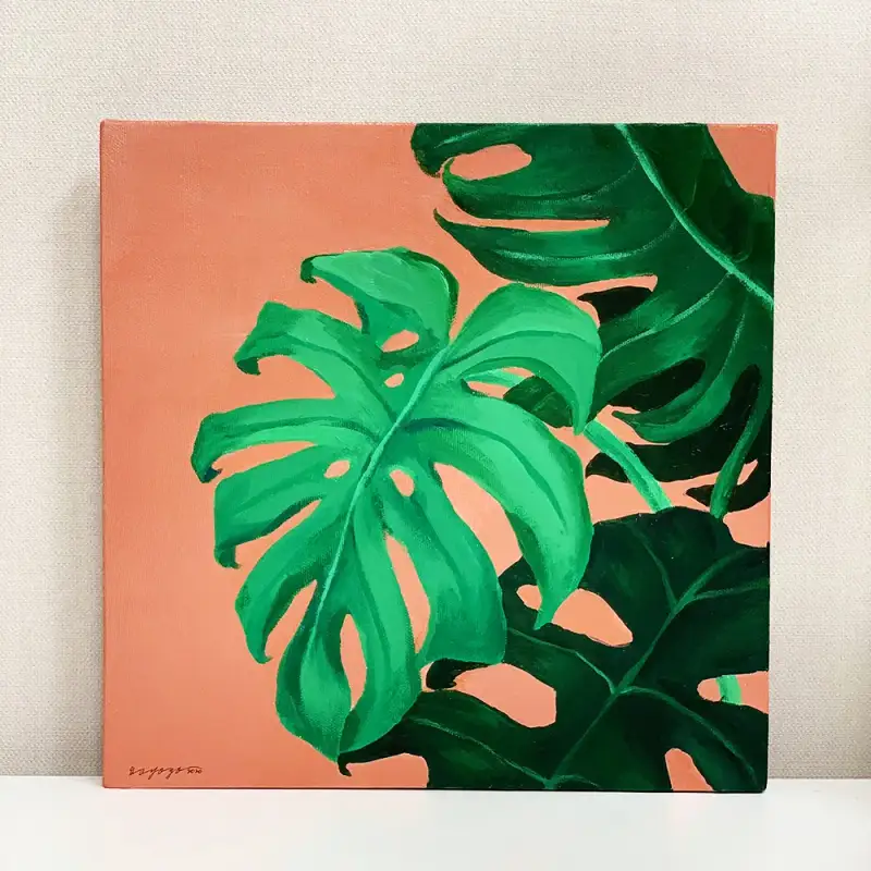 잎,식물,식물그림,보태니컬,아크릴화,아크릴그림