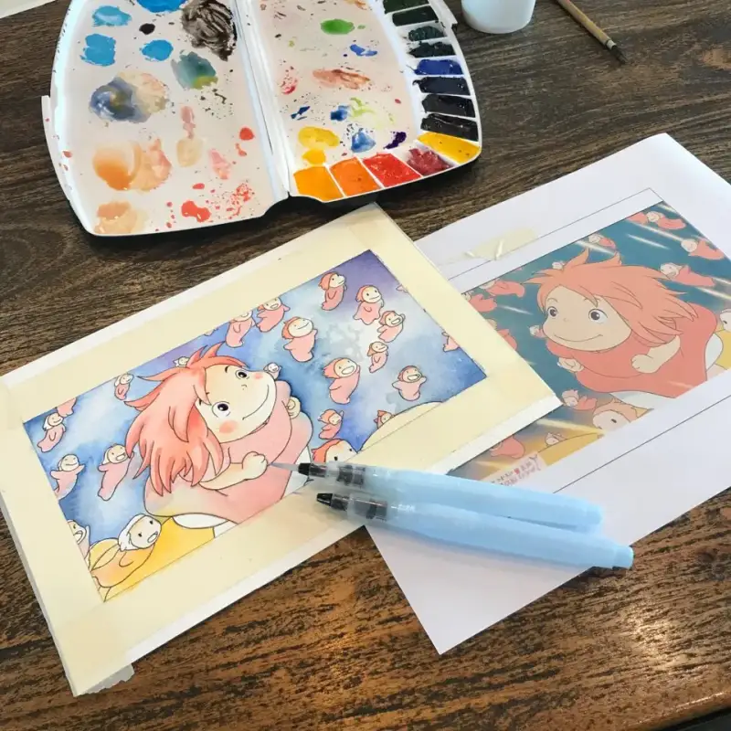 사쿠라코이워터브러쉬물붓세트,홀베인hwc수채화물감세트,수채화물감추천,휴대용붓