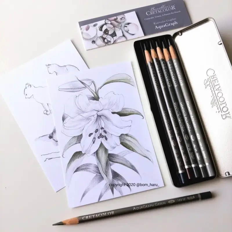 크레타칼라아트세트수성칼라흑연연필포켓세트