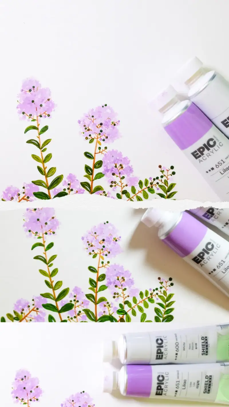 쉴드에픽아크릴물감,쉴드아크릴물감,에픽아크릴물감,아크릴물감,아크릭,아크릴,아크릴그림,아크릴화,식물,꽃,보태니컬