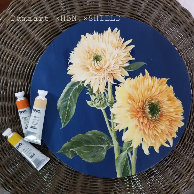 꽃그림,꽃,보태니컬아트,보태니컬,식물,원형캔버스