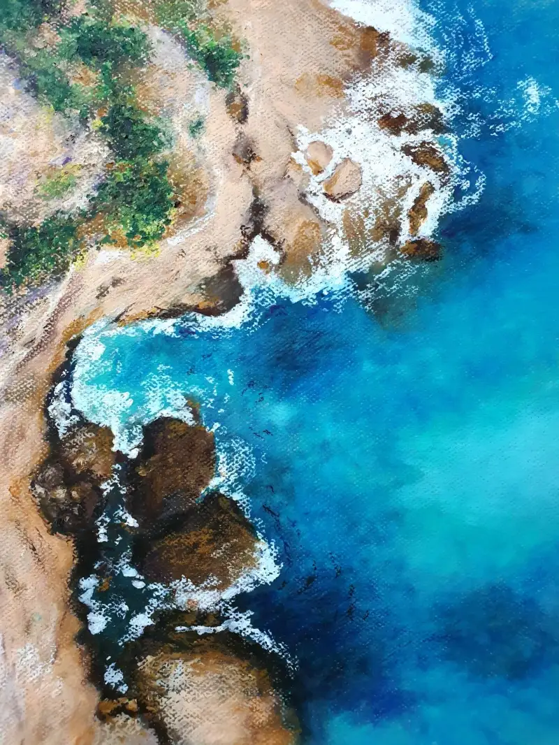 바다,풍경,파도,바위,절벽,윤슬