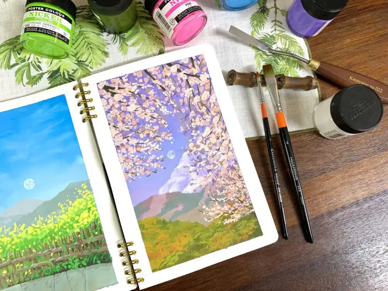 니카전문가용포스터칼라세트,화홍구성붓948,꽃그리기