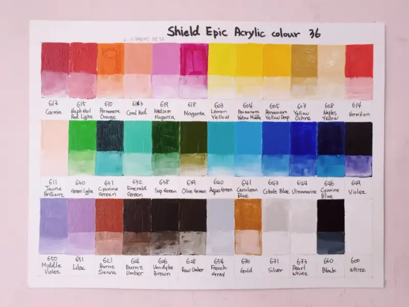 쉴드에픽아크릴물감세트,쉴드아크릴발색