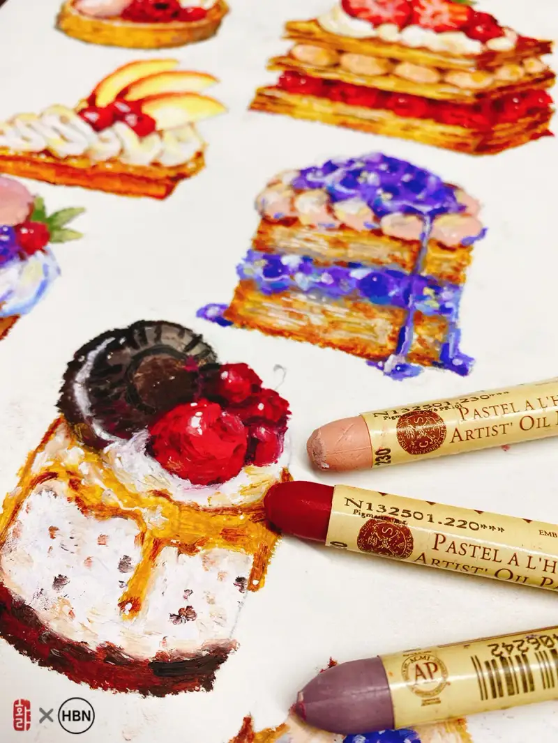 디저트,타르트,케이크,시넬리에오일파스텔,오일파스텔,시넬리에