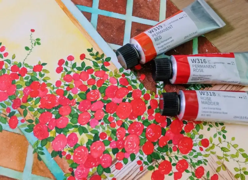 몽마르아트수채화물감,몽마르아트,수채화물감,수채물감,수채화,그림,장미,꽃