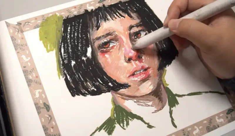 오일파스텔,오일파스텔인물화,인물화,찰필,마틸다,레옹