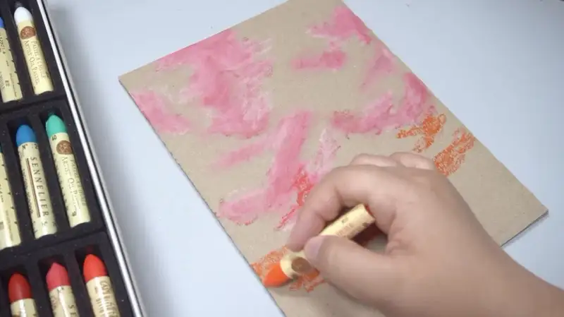 택배박스,박스,오일파스텔,시넬리에오일파스텔,시넬리에,초벌