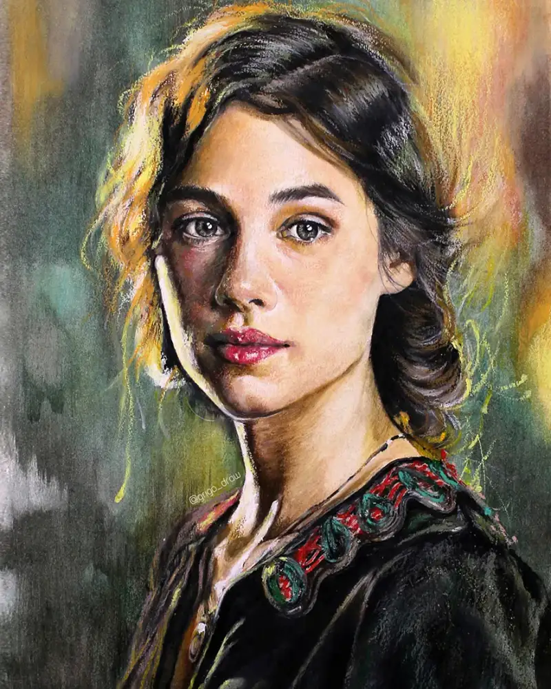 오일파스텔,시넬리에오일파스텔,오일파스텔그림,오일파스텔화,인물화