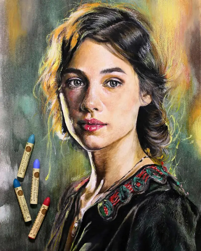 오일파스텔,오일파스텔그림,오일파스텔화,인물화,시넬리에오일파스텔