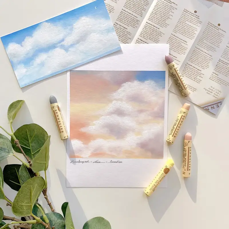 시넬리에오일파스텔,오일파스텔그림,오일파스텔화,구름,구름그림,구름풍경,하늘풍경,하늘