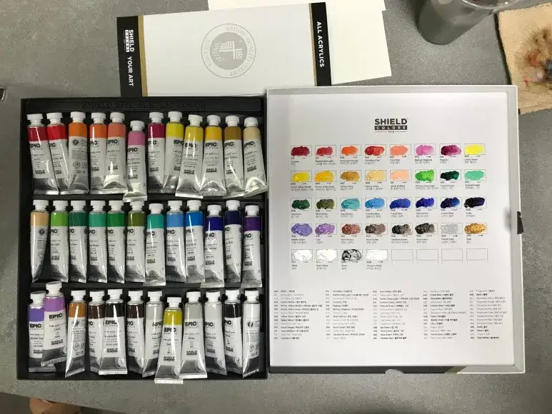 쉴드에픽아크릴물감세트,쉴드아크릴발색