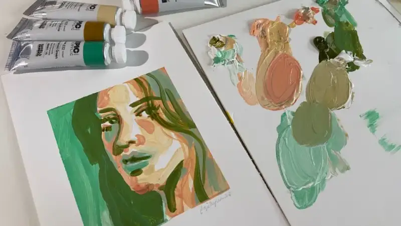 쉴드에픽아크릴물감,쉴드아크릴물감세트,고지티브,인물화,파브리아노브리스톨,아크릴패드,아크릴종이