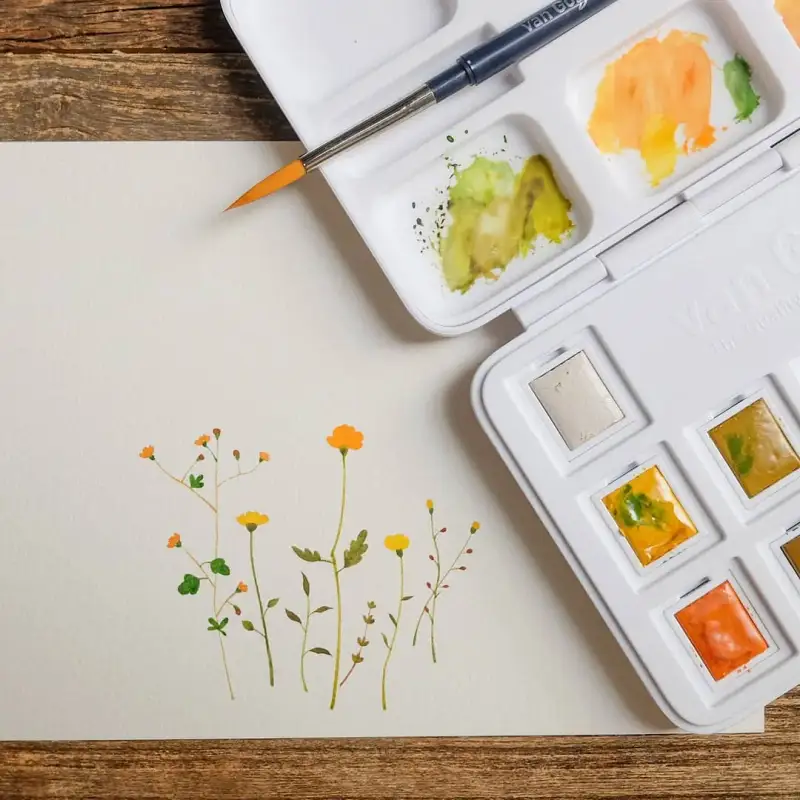 반고흐,반고흐포켓박스고체물감,포켓박스고체물감,식물,꽃,보태니컬,수채화,고체수채물감,수채고체물감