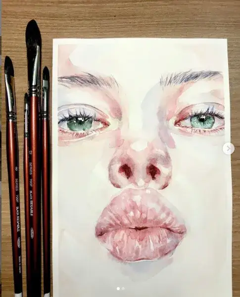 홀베인,홀베인수채화,홀베인수채화붓,홀베인수채화아크릴붓,홀베인붓,수채화,인물화,인물수채화