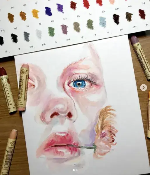 시넬리에오일파스텔,시넬리에,시넬리에오일파스텔세트,오일파스텔그림,인물화