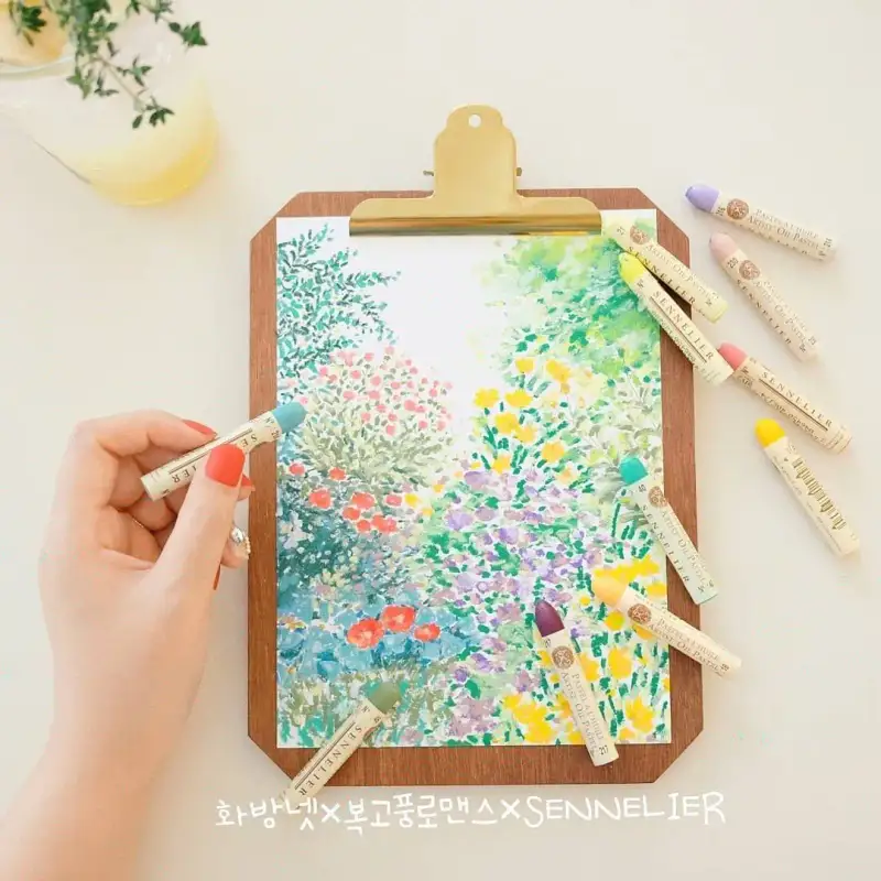 시넬리에오일파스텔,오일파스텔그림,오일파스텔화,식물,꽃