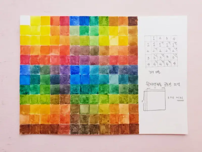 윈저앤뉴튼코트만고체물감,윈저앤뉴튼고체물감발색표,조색