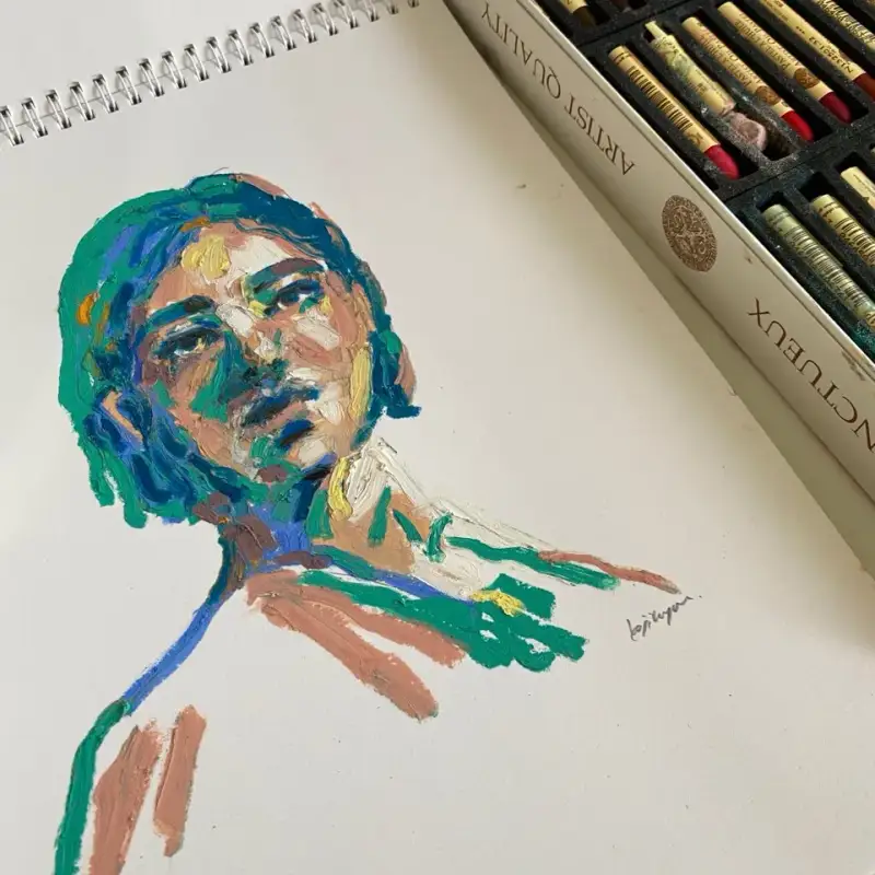 시넬리에오일파스텔,시넬리에오일파스텔패드,인물화