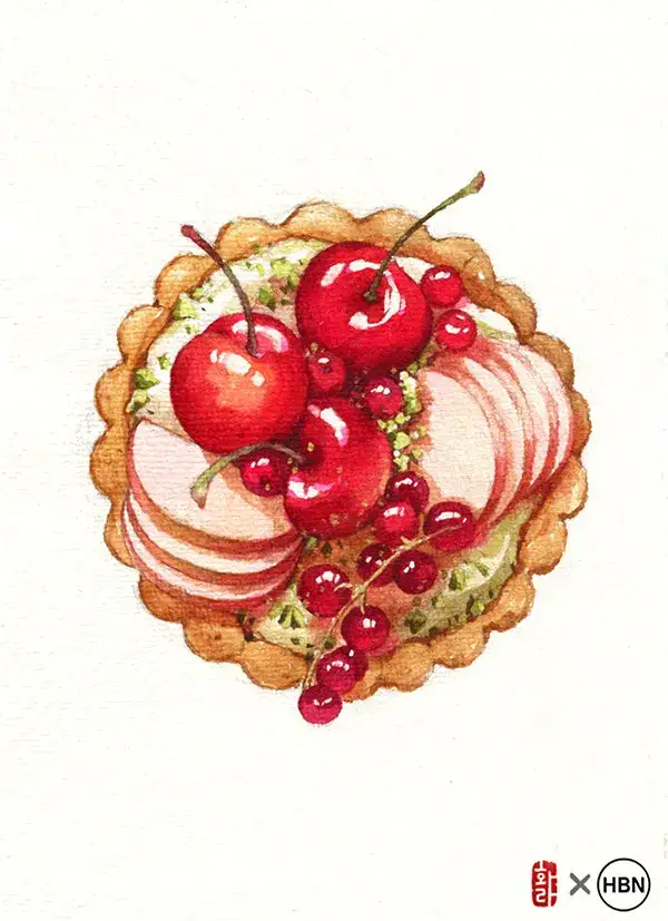 체리타르트,다니엘스미스,다니엘스미스수채물감,카디페이퍼