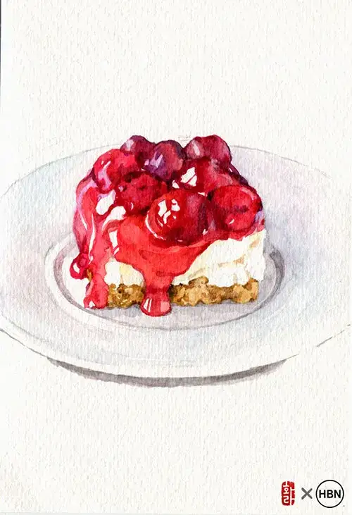 체리치즈케이크,홀베인,홀베인수채물감,파브리아노,수채용지