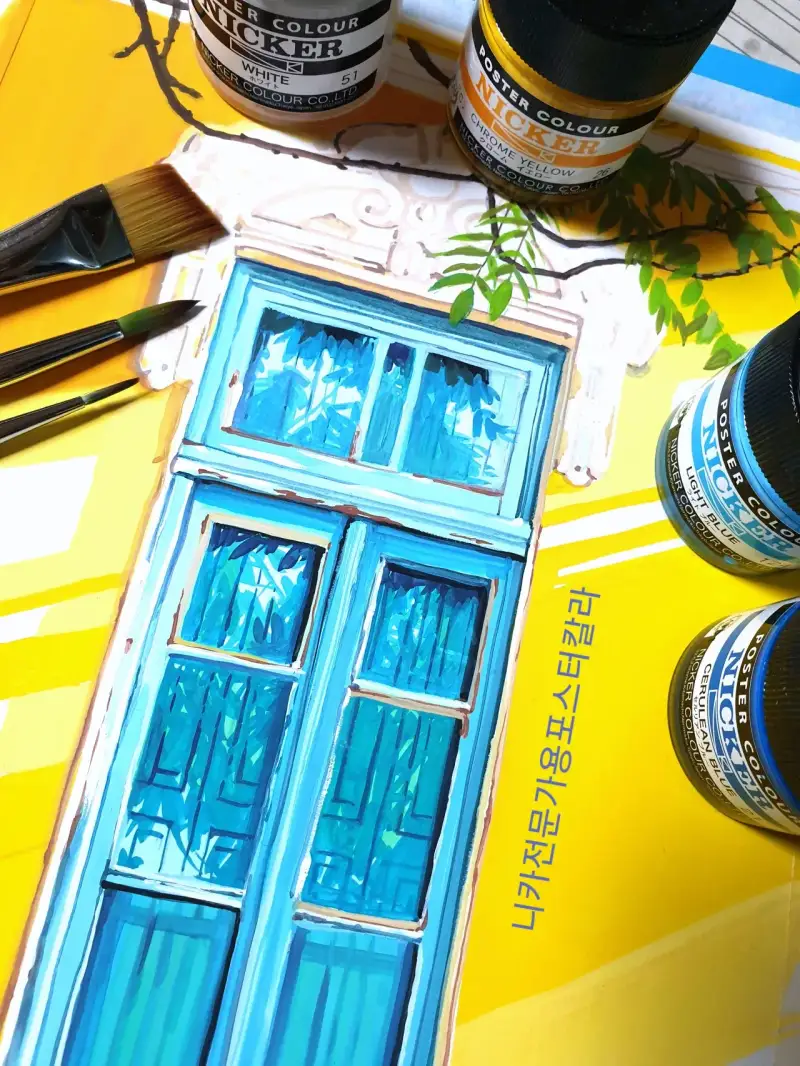 그림,포스터칼라,물감,니카포스터패드,뮤즈포스터패드,뮤즈과슈종이,뮤즈드로잉패드