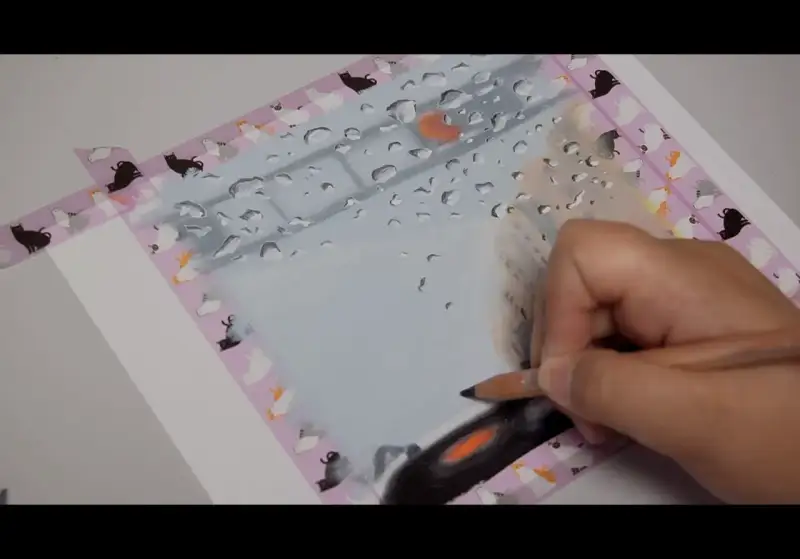 까렌다쉬,까렌다쉬색연필,색연필화,까렌다쉬유성색연필,색연필,유성색연필,창문,풍경