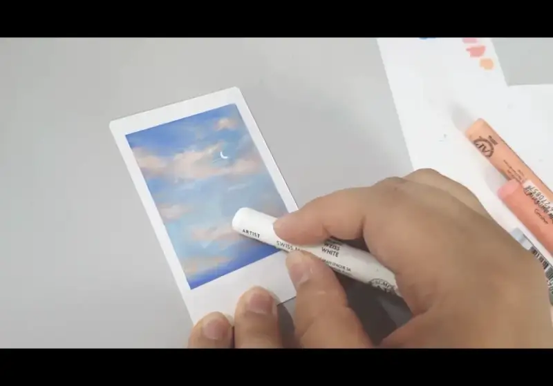 오일파스텔,까렌다쉬오일파스텔,오일파스텔하늘,하늘