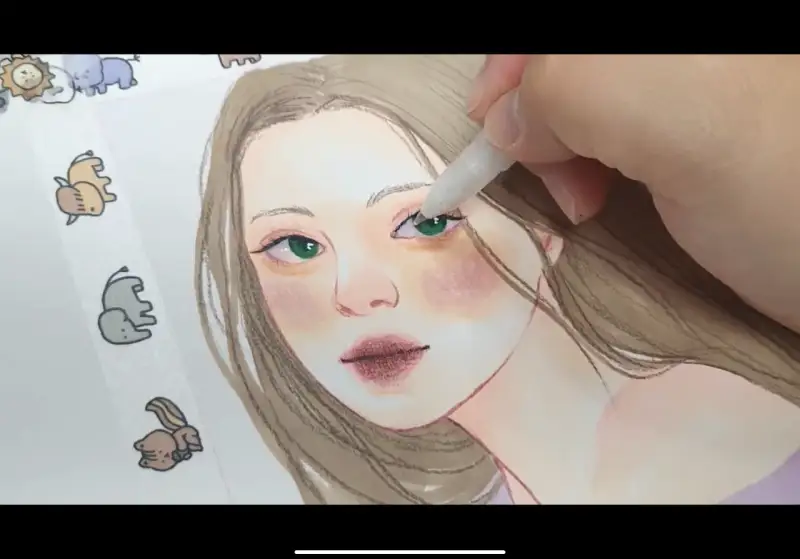 알파,알파마카,알파트윈브러쉬마카,마카인물화,인물화,얼굴