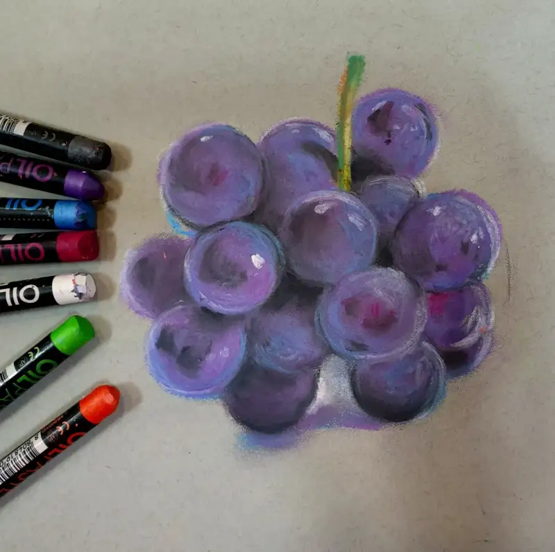 오일파스텔,포도