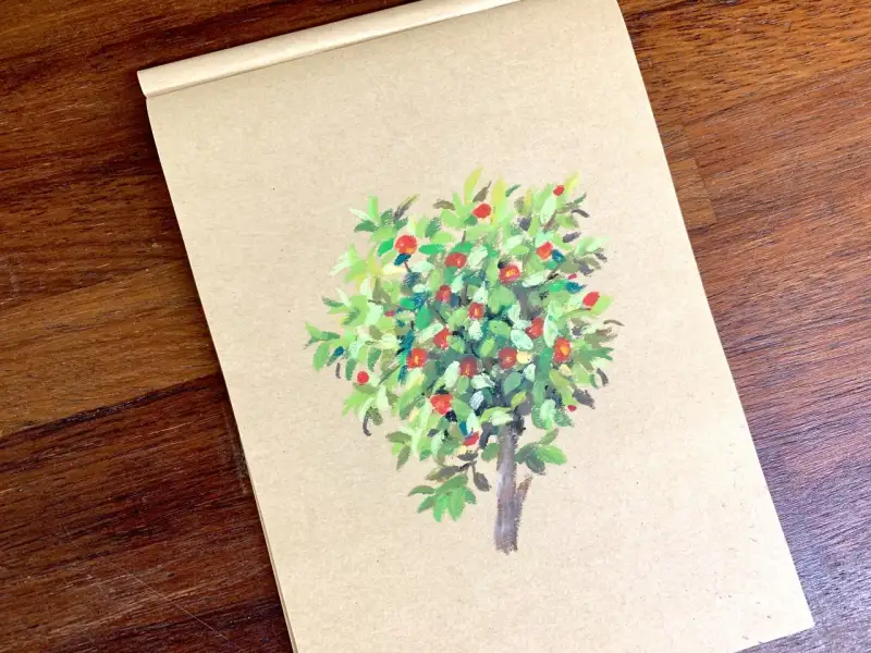 사과나무,까렌다쉬네오파스텔오일파스텔세트,오일파스텔그림